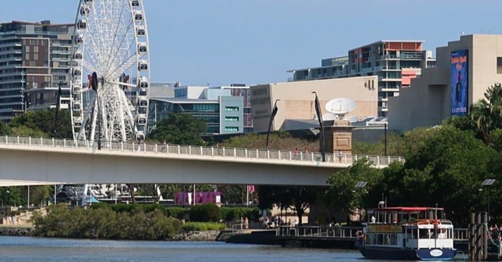 Downtown and Ferris Wheel Brisbane Australia