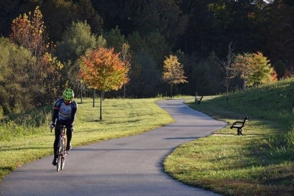 Biker on Roanoke Greenway Virginia