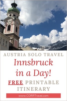 Austria Solo Travel Innsbruck in a Day Free Printable