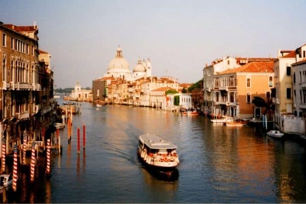 Boat on Grand Canal Venice Italy