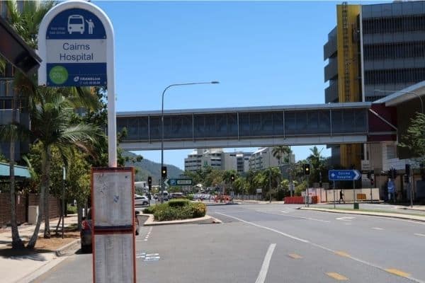 Cairns bus stop sign Australia-eco friendly travel