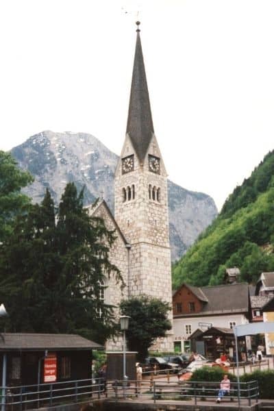 Clock tower Hallstatt Austria with Italy in 2 weeks