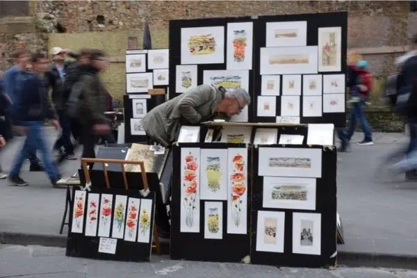 Florence Italy street art vendor