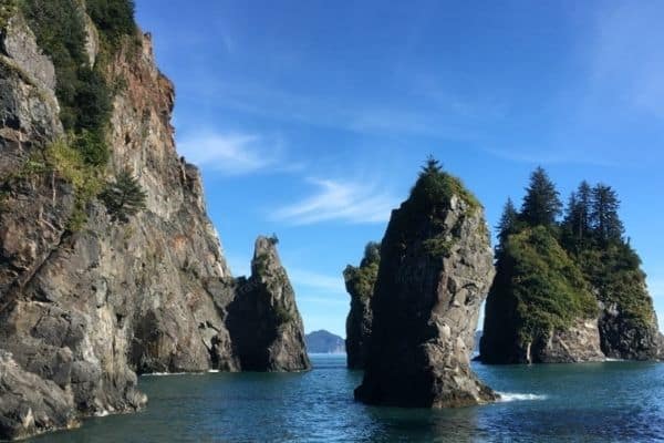 Rock cliffs Kenai Fjords Alaska weekend