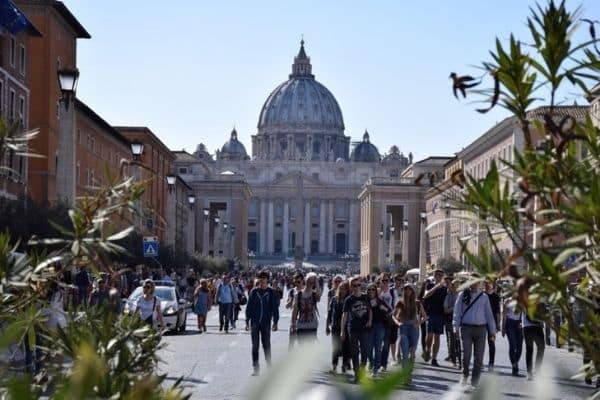 Tourists walking in Vatican City