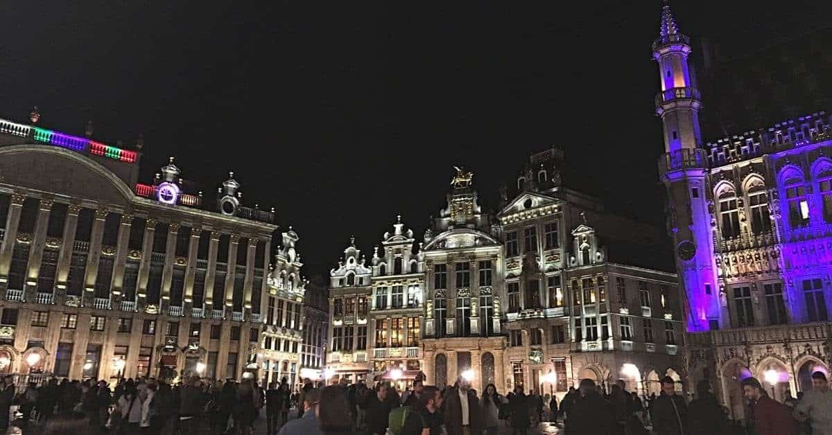 La Grand Place Brussels lit at night 3 days in Brussels