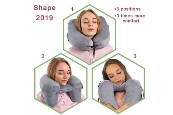 NaoBest Inflatable Travel Pillow-3 positions