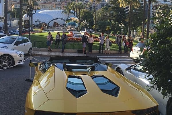 Yellow Ferrari Casino Square Monaco