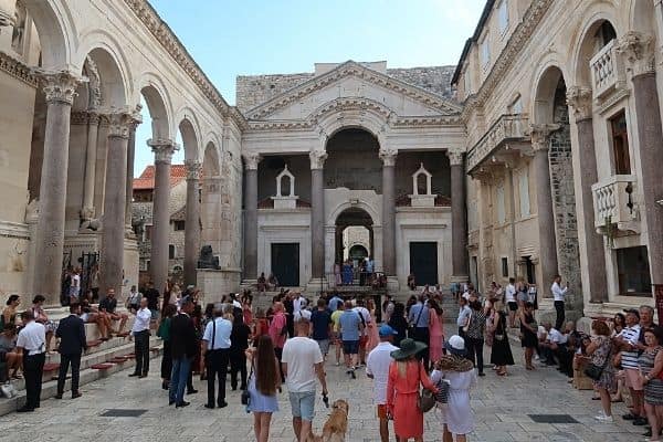 People in Diocletian square Split Croatia
