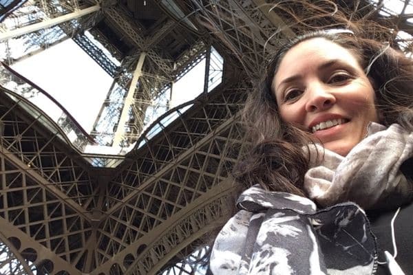 Gwen under the Eiffel Tower Paris France