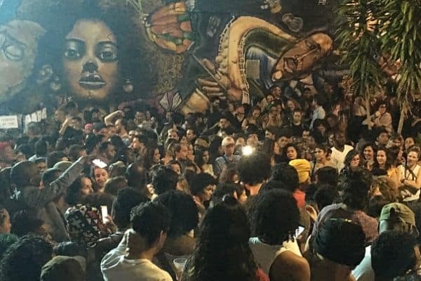 Lapa street party Rio de Janeiro alone