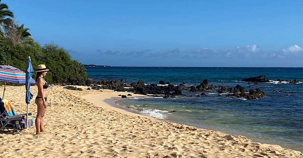 woman on beach in Maui in 4 Days