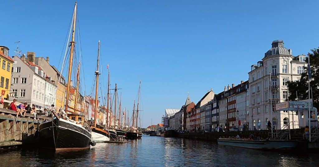 Nyhavn from canal cruise Copenhagen