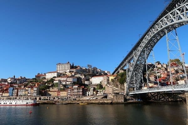 Ribeira & Dom Luis I Bridge on Duoro River Porto