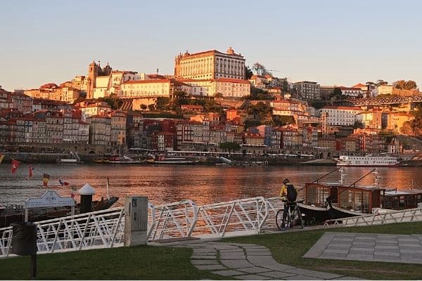 Ribeira Porto on River at sunset