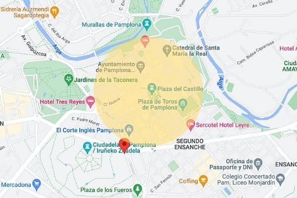 Where to stay in Pamplona map