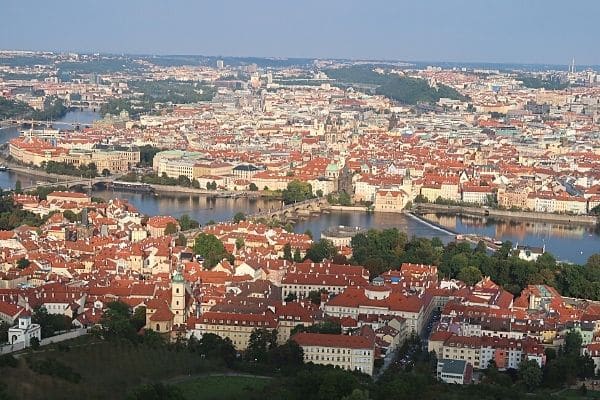 Lesser Town and Old Town from Petrin Tower