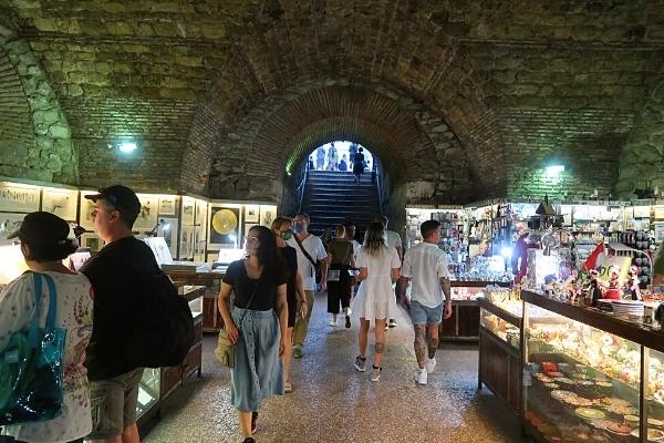 Diocletian's Palace cellars on Split solo travel itinerary