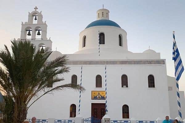 Church of Panagia Akathistos Hymn Oia Santorini Greece