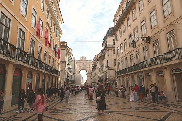Rua Augusta shopping and strolling Lisbon Portugal