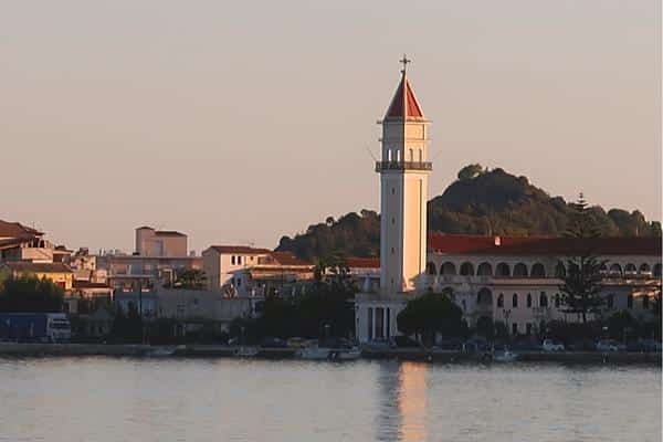 Agios Dionysios Church on the water Zante Town Zakynthos