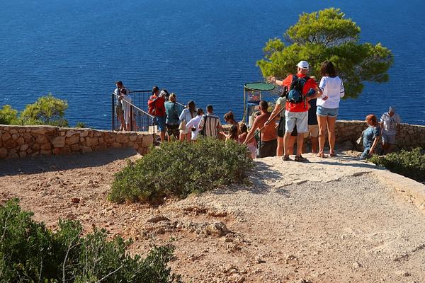 People in line at Shipwreck View Point Zakynthos