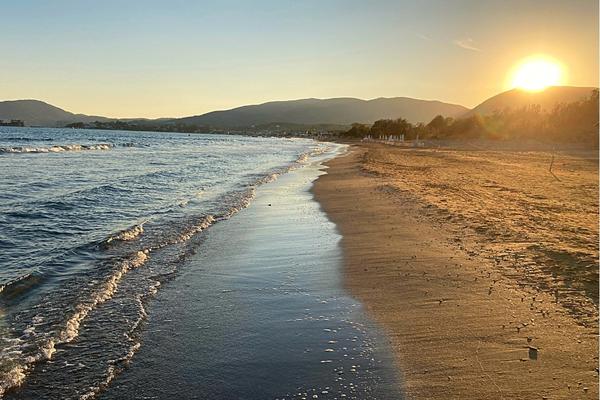 Sunset at Laganas Beach Zakynthos Greece