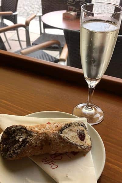 Sparkling wine and pastry Fussen Germany