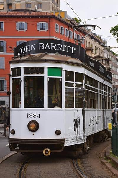 John Barritt tram Milan Italy