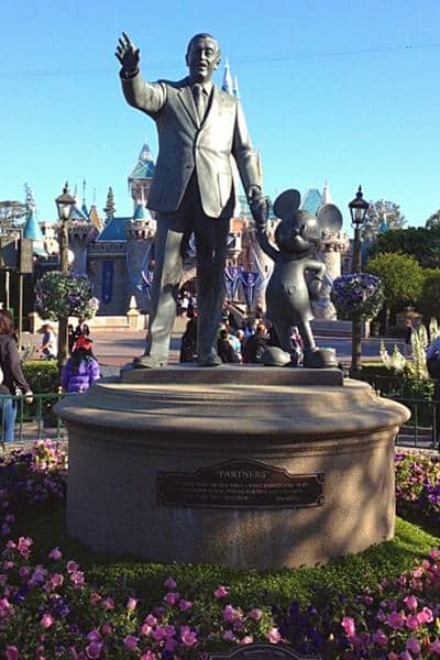 Walt Disney statue Disneyland California