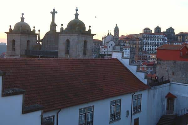 Porto skyline at sunset from Porto Cathedral Portugal