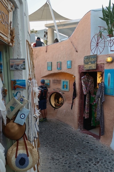 Shops in Oia Santorini Greece