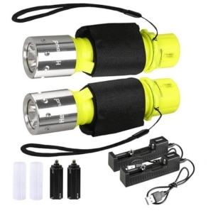 HECLOUD Diving Flashlight w Rechargeable Light