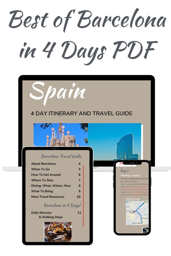 Barcelona 4 Day Itinerary PDF_Pinterest