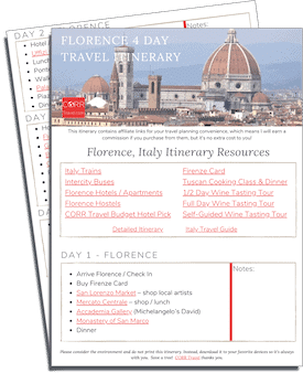 Florence 4 Day Travel Itinerary-FREE Printable image