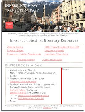 Innsbruck 1 Day Travel Itinerary-FREE Printable image
