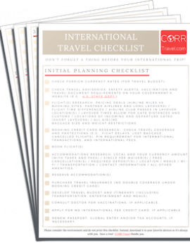 International Travel Checklist-FREE Printable