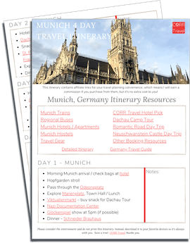 Munich 4 Day Itinerary printable