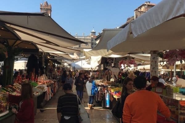 People in open market Verona Italy
