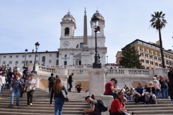 People on Spanish Steps Rome Italy