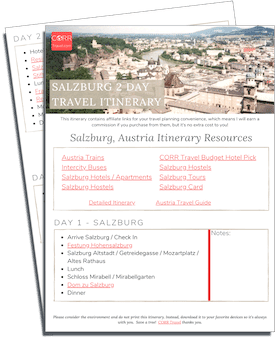 Salzburg 2 Day Travel Itinerary-FREE Printable images