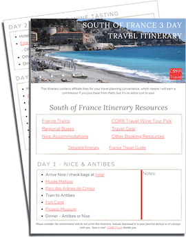 South of France in 3 Days Travel Itinerary printable download