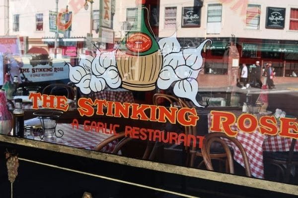 Stinking Rose window sign San Francisco on Foot